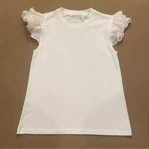 See by Chloe White Ruffle Sleeve Tee Size Small